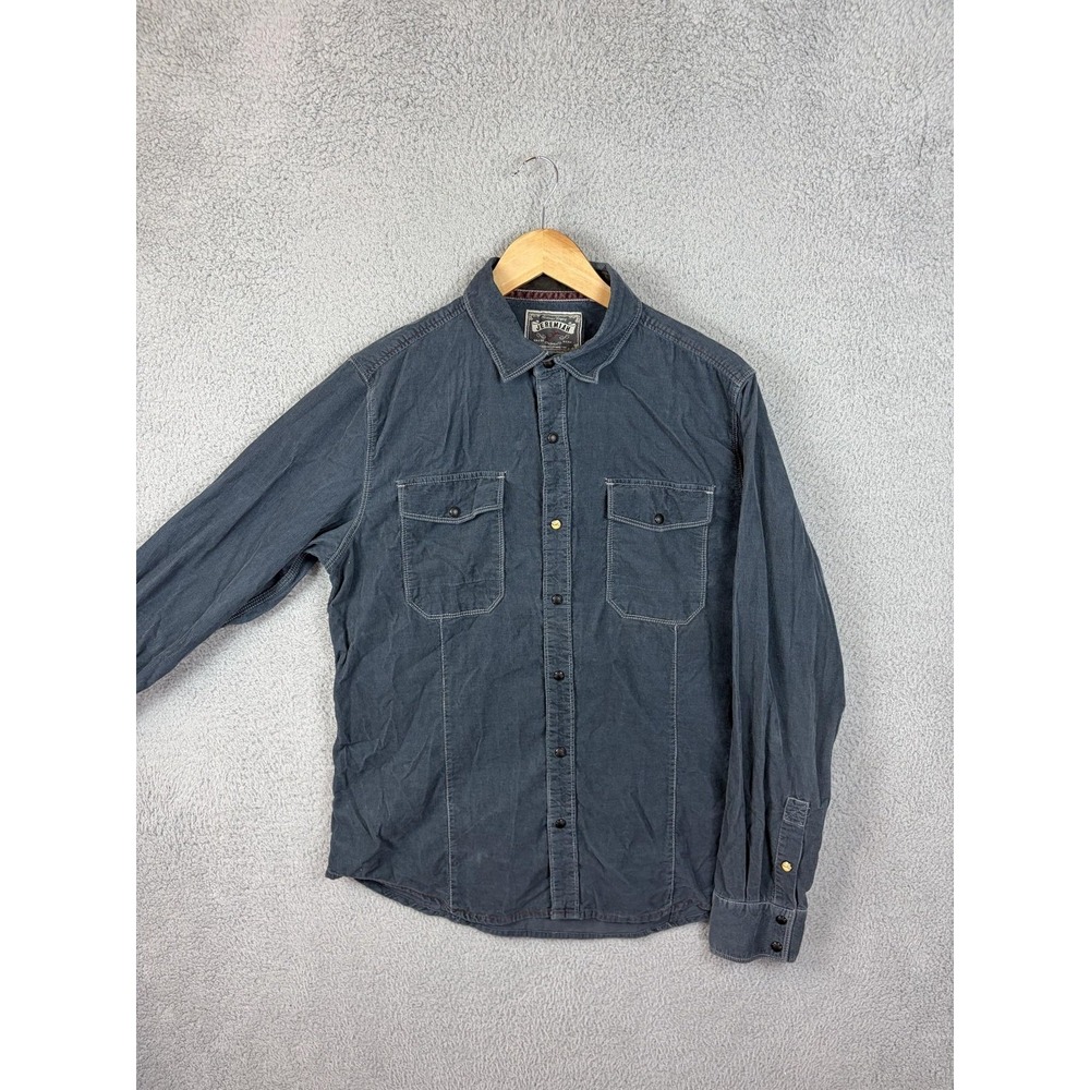 Jeremiah Shirt Mens Medium Gray Corduroy Long Sleeve Snap Front Western CowBoy